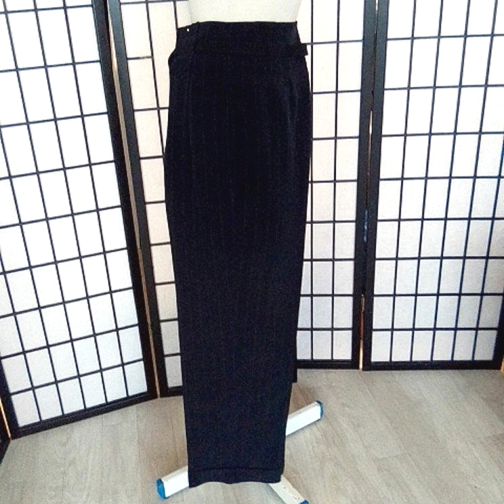 Silk High-Waist Pinstripe Wide-Leg Pants